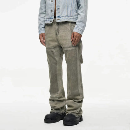 Distressed Vintage Ink Splash Baggy Jeans