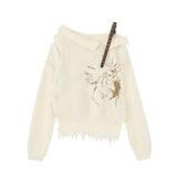 Vintage Irregular Distressed Knit Sweater