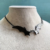 Gothic Vampire Bat Wing Pendant Necklace