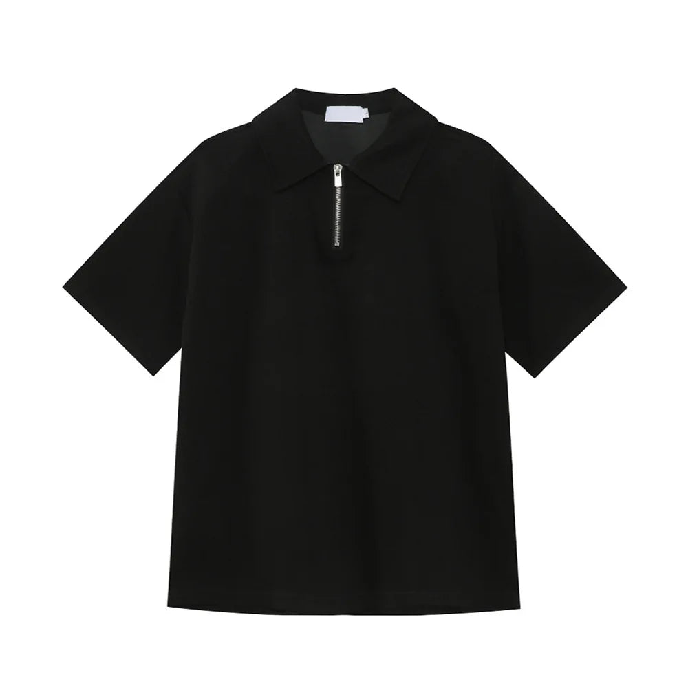Versatile Minimalist Half Zip T-Shirt