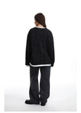 Dark Gothic Punk Fake Two-Piece Long T-Shirt