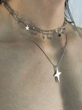 Edgy Star Pendant Titanium Steel Necklace