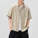 Casual Comfortable Solid Summer Button-Up Shirt