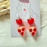 Vibrant Red Apple Pizza Earring