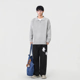 Comfortable Ribbed Knit Half Zipper Sweater