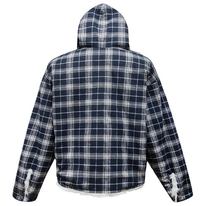 Winter Flexible Plaid Fox Fur Collar Retro Jacket