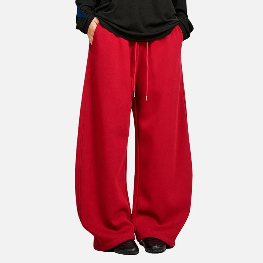 Effortless Plaid Double Waisted Baggy Sweatpants