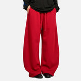 Effortless Plaid Double Waisted Baggy Sweatpants