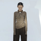 Vintage Grunge Striped Tattoo Print T-Shirt