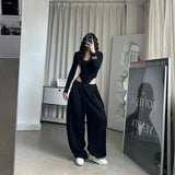 Vintage Striped Wide Leg Sweatpants Pants