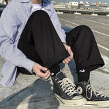 Solid Color Mid-waist Pants