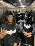 Y2K Oversized Embroidered Zip-Up Bat Man Hoodie