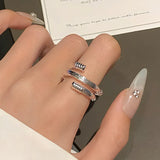 Women Geometric Skeleton Sterling Silver Ring