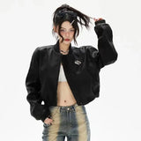 Women Vintage American Motorcycle Leather Jacket
