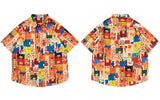 Y2K Retro Chic Graphic Print Beach Shirt
