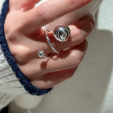 Y2K Minimalist Silver Geometric Rings