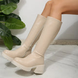 Y2K Vintage Knee High Platform Leather Boot