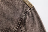 Stitching Coffee Denim Jacket