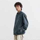 Stylish Washed Zipper Hip Hop Denim Jacket