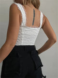 Women Chic Ruffle Trim Vest