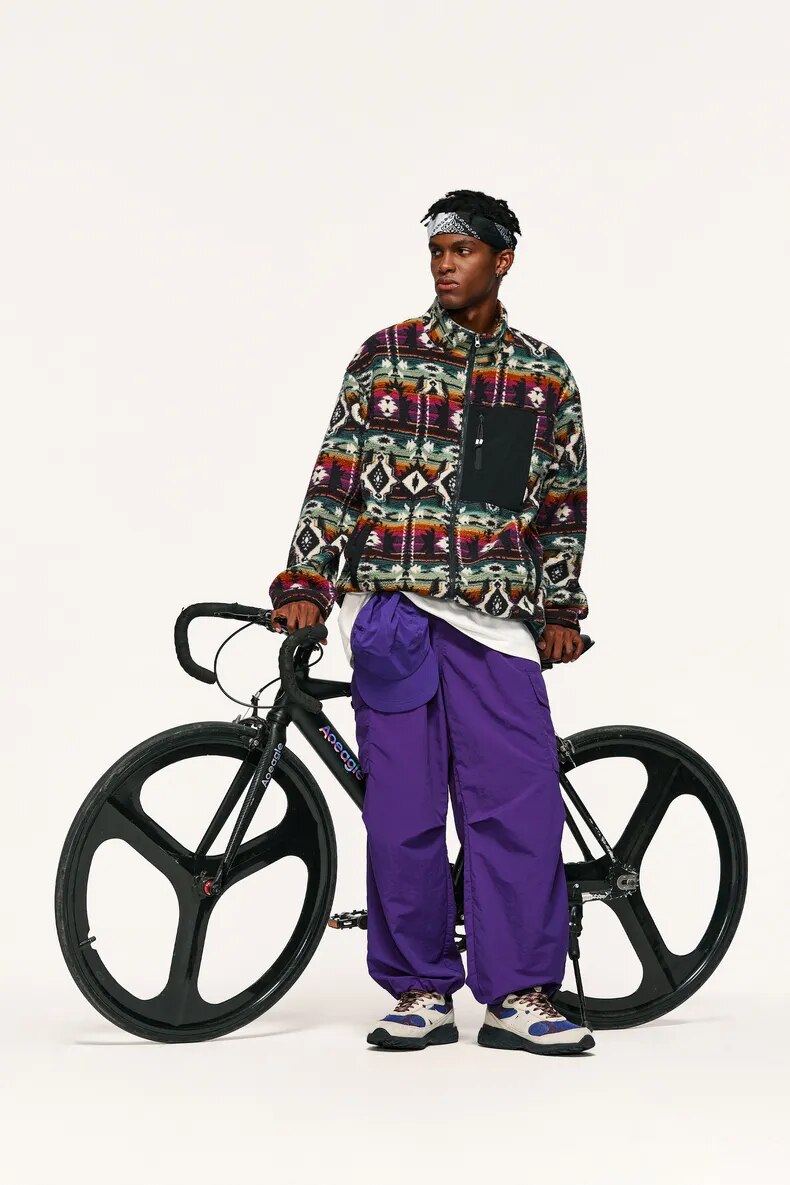 Ethnic Printing Sherpa Jacket