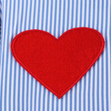 Breathable Striped Love Patch Zipper Shirt
