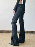 Studded Star Patchwork Denim Cargo Jeans