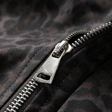 Thick Warm Leopard Print Fleece Fur Collar Jacket