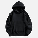 Stylish Hip Hop Button Design Knit Hoodie
