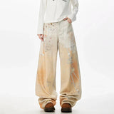 Utility Vibe 3D Printed Straight Wide Jeans