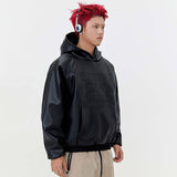 Oversized Embossed Letter Print Hoodie