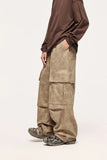 Retro Washed Suede Cargo Pants
