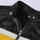 Y2K Biker Patchwork Crop Jacket