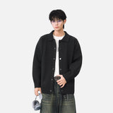 Versatile Solid Color Button Front Knitted Cardigan