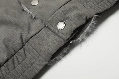 Streetwear Winter Vintage Fur Thicken Parkas Jacket