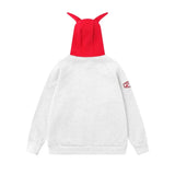 Embroidered Contrast Panel Hooded Sweatshirt