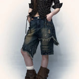 Vintage Grunge Aesthetic Distressed Denim Jeans