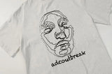 Faded Face Embroidery T-shirt