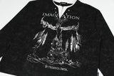 Dark Gothic Punk Fake Two-Piece Long T-Shirt