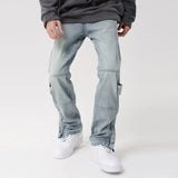 Y2K Streetwear Vintage Cyber Blue Baggy Jeans
