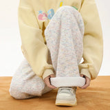 Cozy Plush Polka Dot Velvet Sweatpants