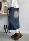 Comfortable Elastic Drawstring Waist Denim Jorts