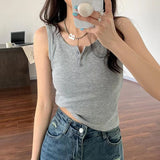 Solid Ribbed Knit Crop Top