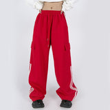 Striped Women Cargo Pants