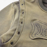 Rivet-Detail Textured Sweatshirt