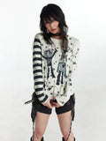 Gothic Patchwork Graphic Long Sleeve T-Shirt