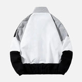 Patchwork Stand Collar Baseball Windbreaker Jacket