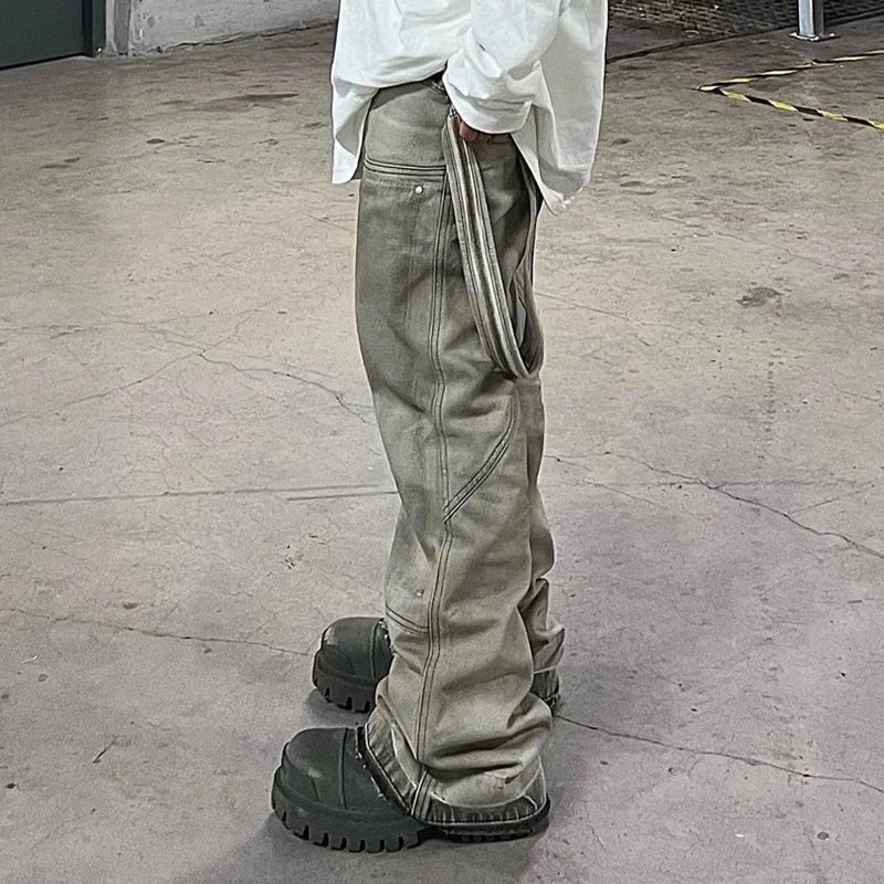 Distressed Vintage Ink Splash Baggy Jeans