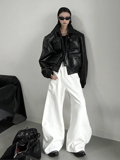 Durable Slim Fit Chic White Cool Pants