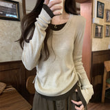Slim Fit Drawstring Knit Long Shirt